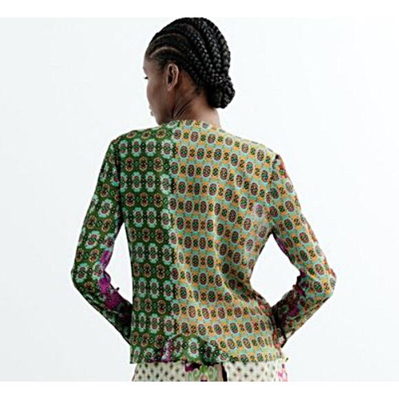 ZARA Floral Sheer Blouse Size X-Small NWT - Picture 13 of 13